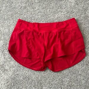 Preowned lululemon speed up short red size 12